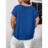 Women's Plus Size T-shirt Summer Sexy V-neck Short Sleeve Loose Casual Women's T-shirts Elegant Fashion Solid Color Office Lady Hollow Tee Tops New