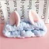 Custom Logo OMG Bowknot Wash Face Hairband Rabbit Cat Ear Cute Plush Lady Soft Women Elastic Hair Band Flannel Make up Headbands