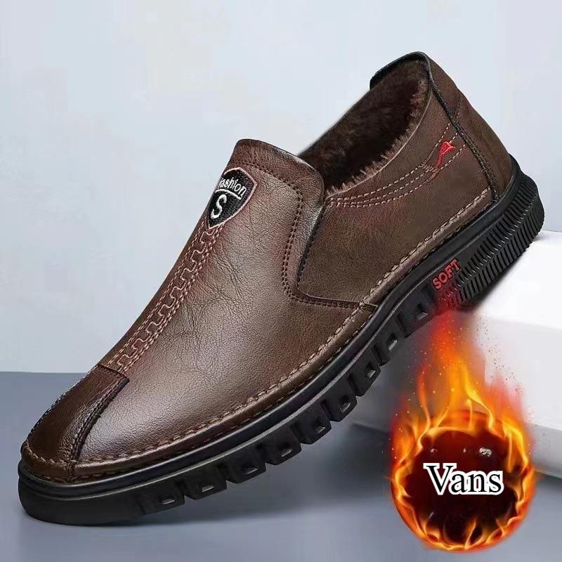 Fashion Mens Leather Shoes Slip on Soft Loafers Non Slip Breathable Driving Flats Spring Walking Office Work Shoes Mocassin Homme