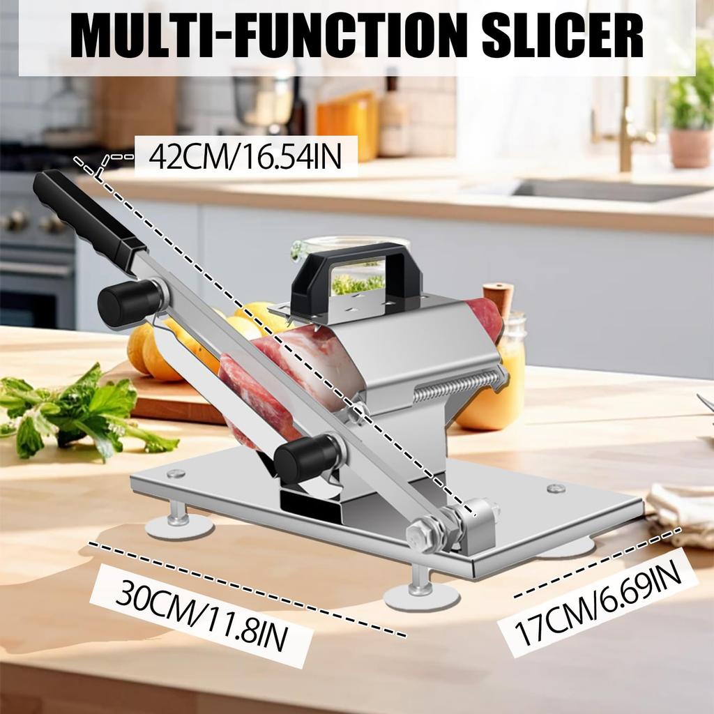 Manual Frozen Meat Slicer Stainless Steel Meat Cutter For Beef Mutton Roll Vegetable Slice For Home Cooking of Hot Pot BBQ