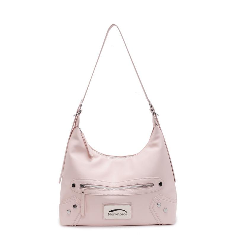 

Вместительная универсальная сумка под мышкой, женская новая модная тенденция, сумка-тоут с заклепками, высококачественная текстура, на плечо, сумка-мессенджер розовый