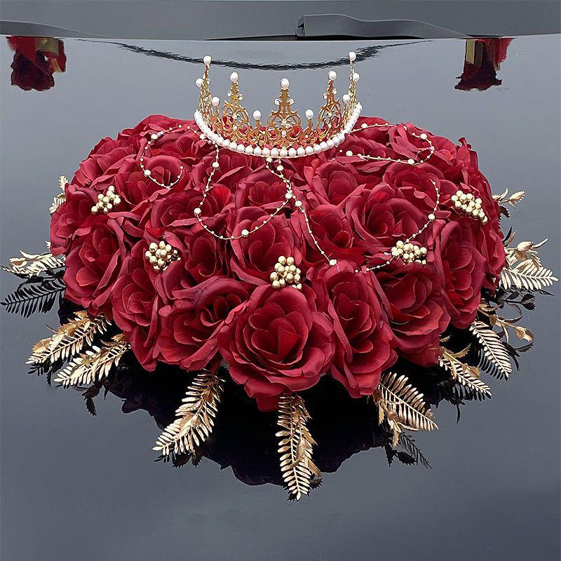 

Искусственный Свадебный Набор для Украшения Автомобиля с Цветочными Композициями для Главной и Сопровождающих Машин