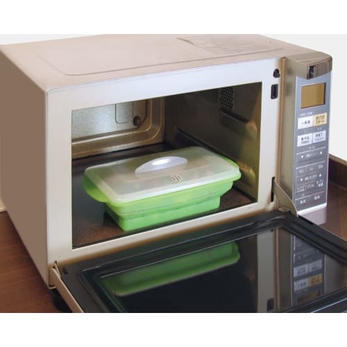 Пароварка силиконовая Tamahashi, 25,5 x 14,5 x 8,5 см, 1,2 л, квадратная, зеленая, PC-SS06