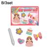 Handmade Bead Children Girls DIY Handmade Ballpoint Pen Set Cartoon Princess Diamond Stickers Educational Gift