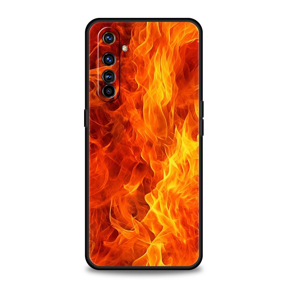 Flame Pattern Phone Case For Realme 13 12 10 9 8 7 GT3 GT5 GT2 Pro Plus 5G C21 C25 C35 GT Neo 2 3 3T 5 Cover