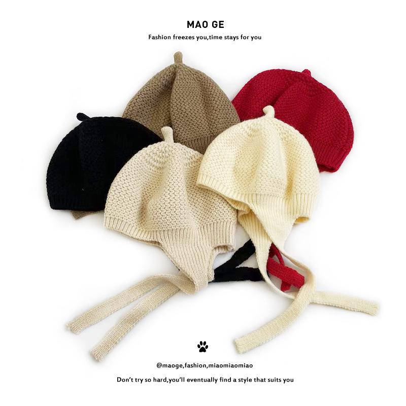 Cat Brother Autumn Winter Children's Cute Braids Beret - Sweet, Stylish Knit Wool Hat for Girls