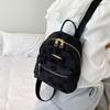 Pu Leather Students Schoolbag Canvas Flower Shoulder Bag Creative Storage Bag  Travel