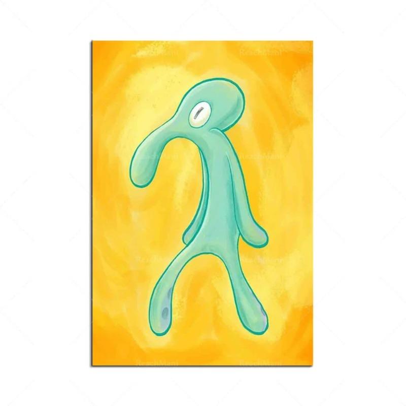 Galleria Fett und Brash Tintenfisch Kunst Leinwandgemälde Thaddäus Graffiti Druck Wandbild Nordische Wohnzimmerdekoration Poster P