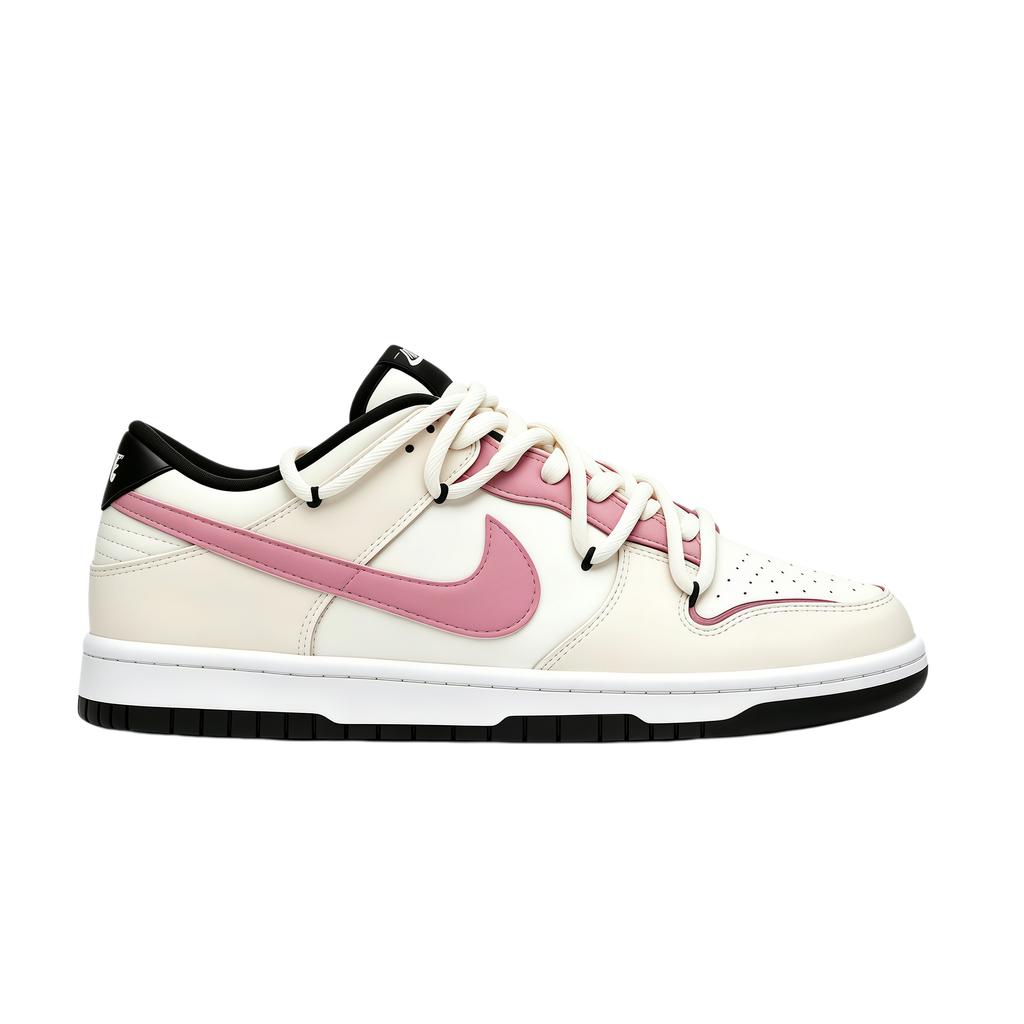 Nike Dunk Beloved Leather Abrasion Resistant Breathable Low Top Skateboard Shoes Unisex White Pink CW1590-100(Team1096-)