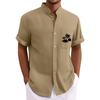 Men's Vintage Button Down Bowling Shirts Short Sleeve Summer Beach Shirt