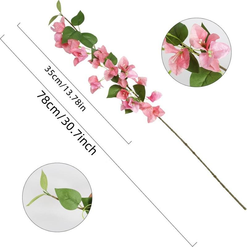 6pcs Artificial Flowers 31in Silk Bougainvillea Branches Faux Artificial Bougainvillea Floral Stems Long Plant Branches For Tall Vase Flower