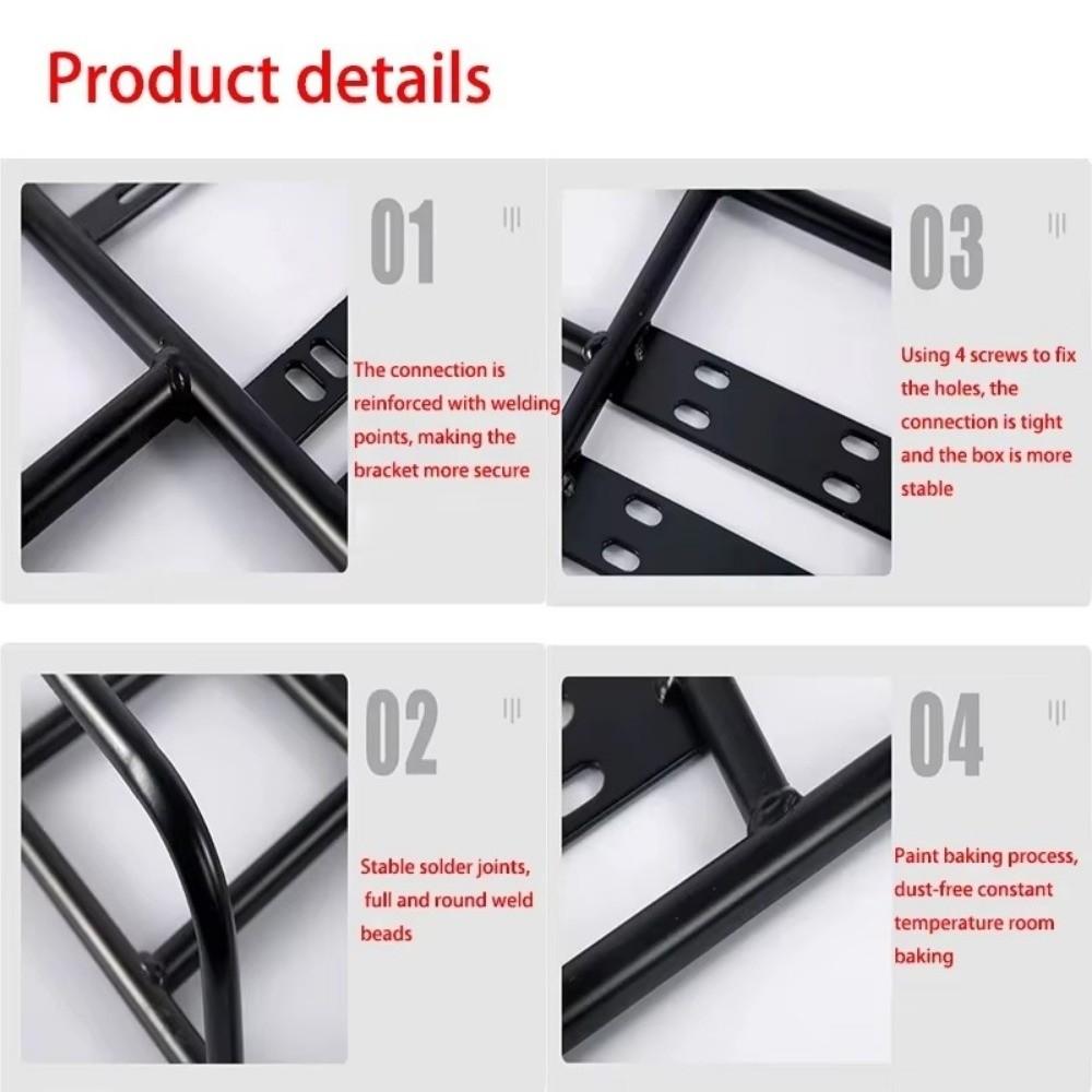 Rear Grille Loading Food Delivery Box Rack Black Freight Rack For Motorcycle Electric Bicycle