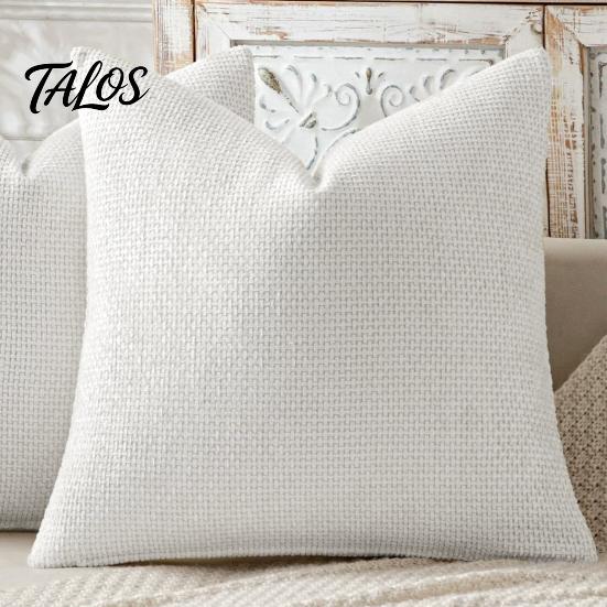 Textured Fabric Throw Covers Weave Texture Cushion Case, Chenille Pillow Cover, Solid Color Cover Elegant Bedroom Shams with Zipper for Living