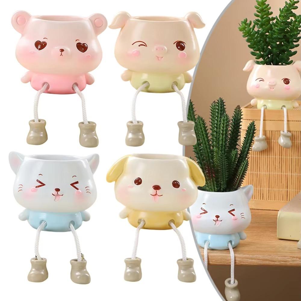 

Mini Succulent Flowerpot Cartoon Plants Pot Funny Planter Pot Home Office Desktop Style 3