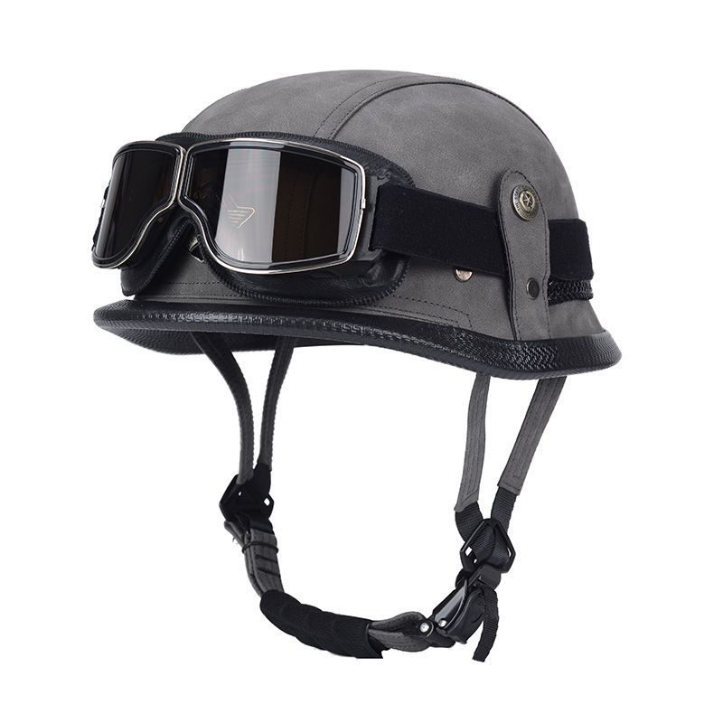 Pedal German Helmet Cruise Vintage Half Helmet Harley Men Motorcycle Helmet Locomotive Scaler Helmet Soldier Helmet Leather Helmet