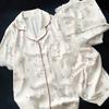 Sweet Princess Wind Bear Print Can Be Worn Outside Short-Sleeved Pajamas Loungewear Three-Piece Set