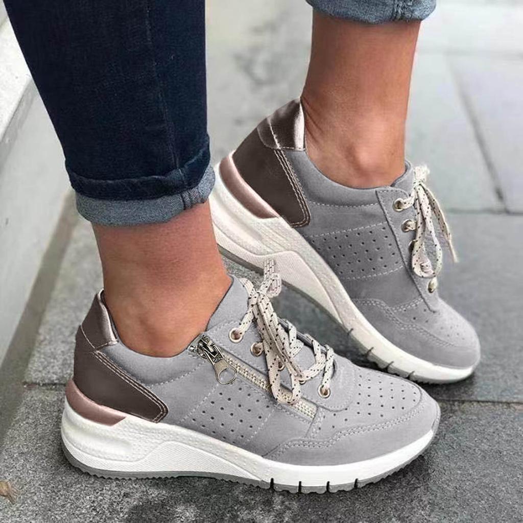 Sneakers For Women Clearance 2024 New Casual Women'S Shoes Sneakers Lace Up Thick Soled Large Size Single Shoes Zapatos De Mujer