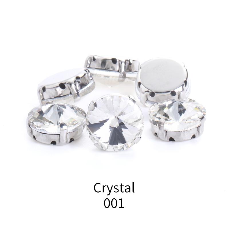 

Круглые бусины 18 мм пуговицы стеклянный камень с серебряным коготком пришивные стразы хрустальные стразы алмаз для вышивки одежды 18mm 5pcs