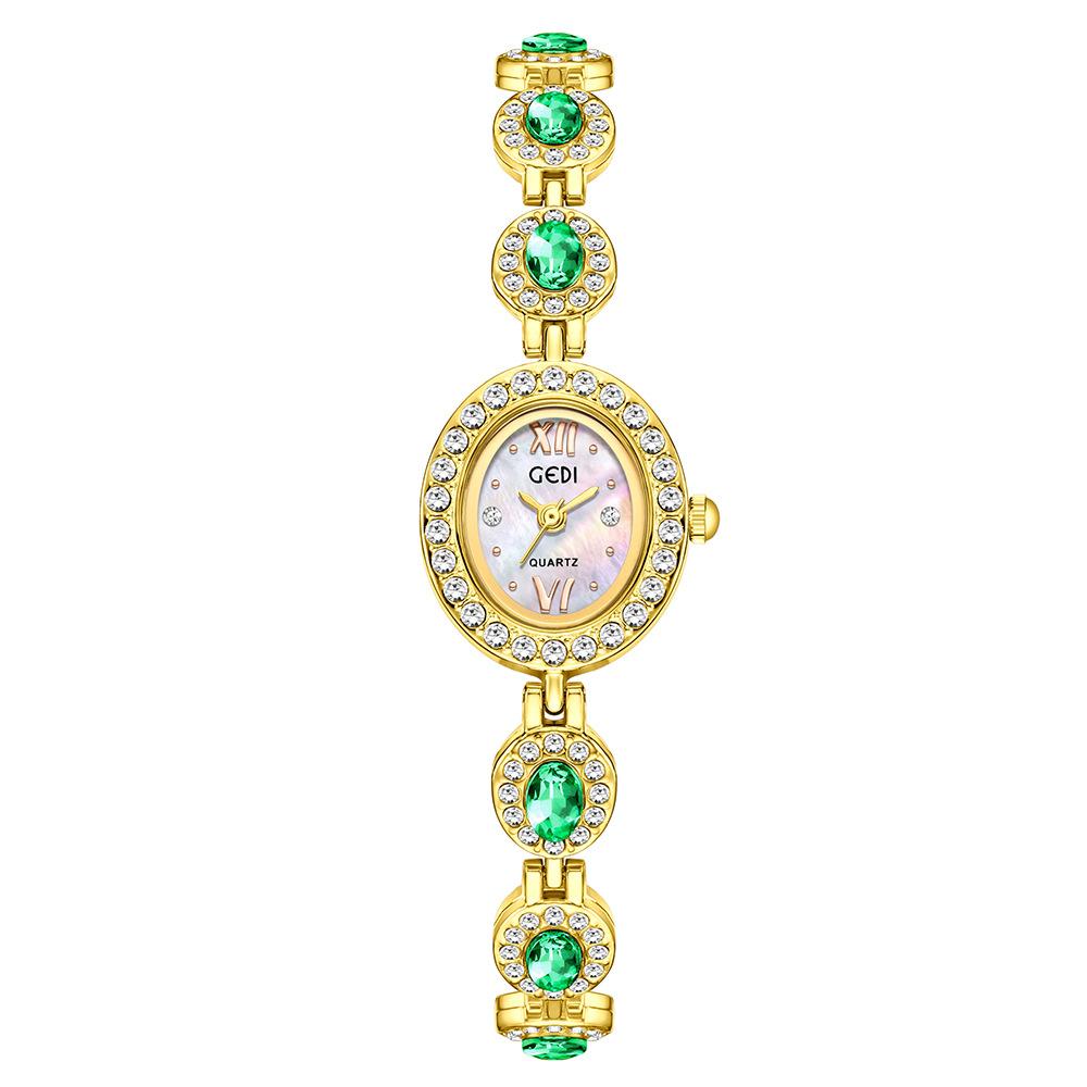 

UTHAI CQ376 Модные роскошные женские часы изысканный браслет со стразами кварцевые часы повседневные часы подарочные часы для женщины