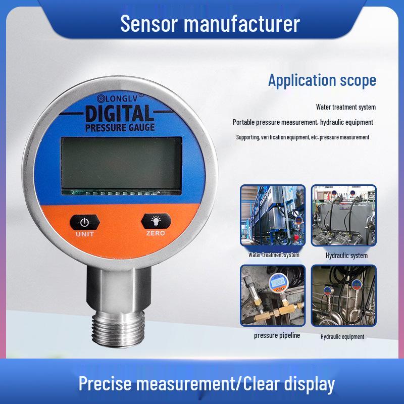 Longlv YL-809 Digital Pressure Gauge with Battery Display for Air and Hydraulic Use