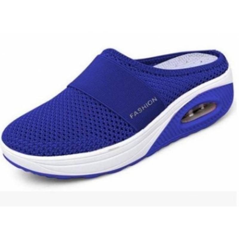 Coarse net summer new lazy one-pedal bag head mesh slippers women's simple wedge heel drag