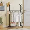 Double-pole Coat Rack Elevated Design Floor Standing Modern Minimalism Clothes Rack Sponge Holder Metal Dustproof Clothing Rack