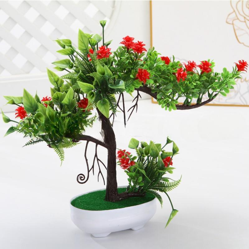 Flower, Small Tree Money TreePlastic FlowerArtificial Plant Set Floral Decoration Artificial Potted Plant Ornaments