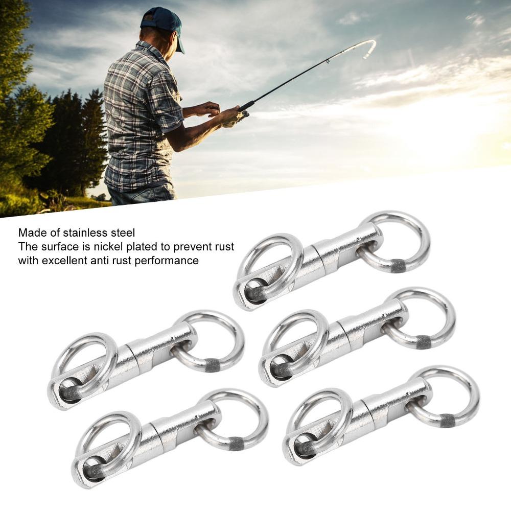 10PCS Column Fishing Ring Swivel 360 Degree Rotation Fishing Swivels  Saltwater Fishing