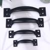 2Pcs Door Handle+8pcs Screws Iron Door Handle Gate Handle Pull For Sliding Barn Doors Gates Garages Sheds Window Pulls Knob