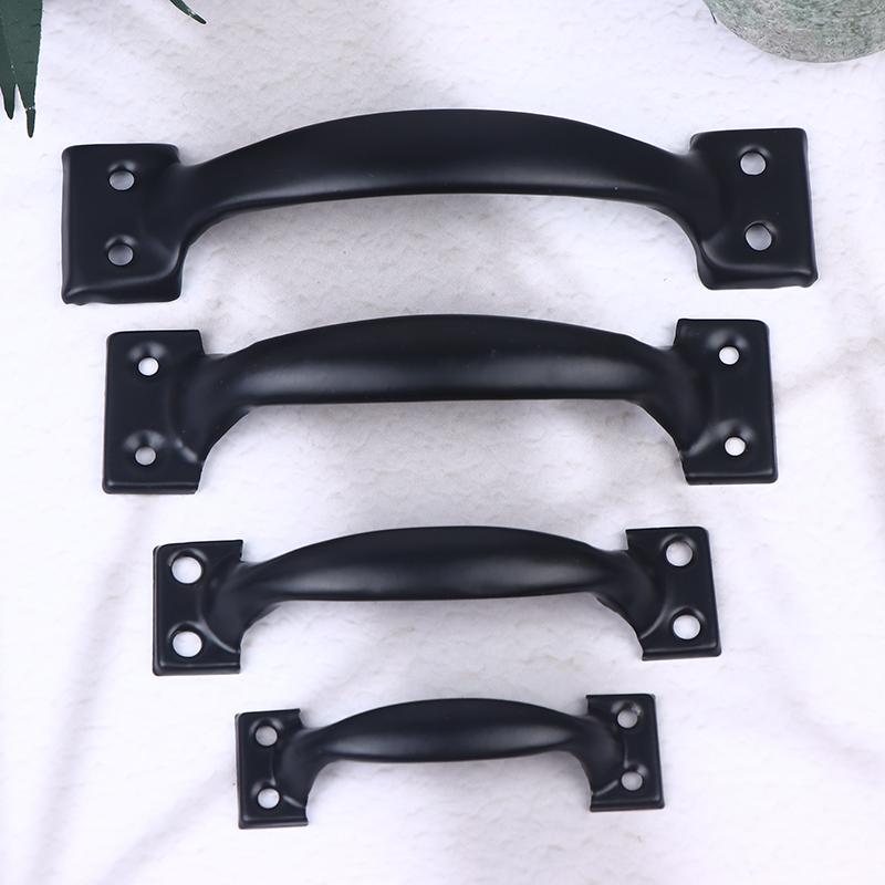 2Pcs Door Handle+8Pcs Screws Iron Door Handle Gate Handle Pull For Sliding Barn Doors Gates Garages Sheds Window Pulls Knob