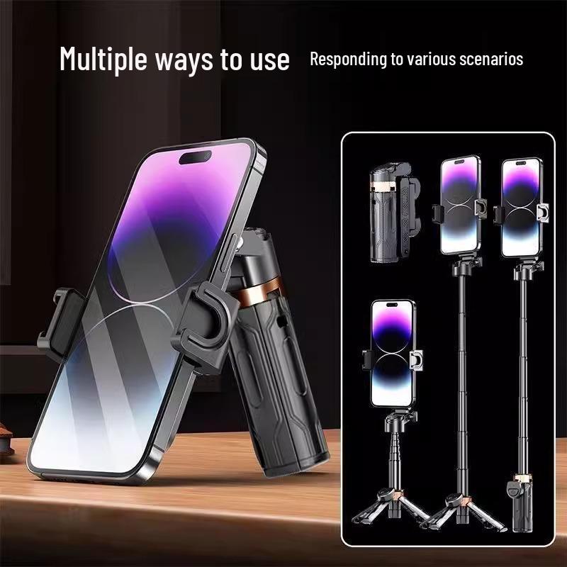 2026 Mini Portable Bluetooth Selfie Stick: 360° Rotating Universal Handheld for Live Broadcast