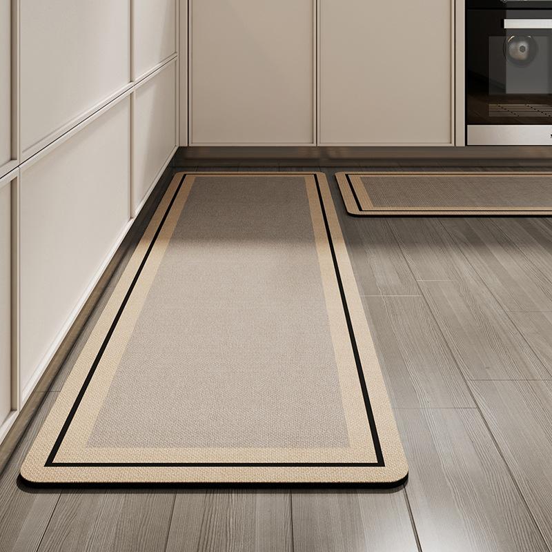 Simple Kitchen No-wash Wipeable Non-slip Floor Mat Household Waterproof and Oil-proof Floor Mats Thickened Kitchen Long Mats