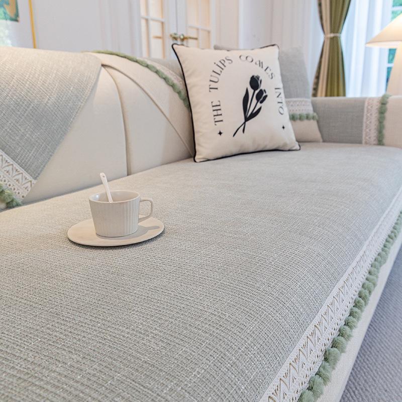 Light French Cream Wind Sofa Cushion  New Four Seasons Universal Non-Slip Cushion Chenier Sofa Cover Cover