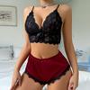 Leopard Print Sex Underwear Sexy Lace Suspender Pattern Shorts Charm Simulation Silk Set
