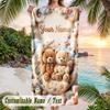 Teddy Bear Theme Beach Towel Personalized Custom Name & Text Soft Quick Dry Beach Towel for Swimming Travel