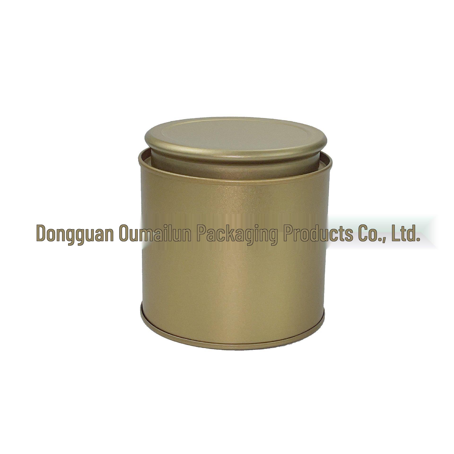 Double-Sided Gold Threaded Stackable Tea Tin - Portable, Sealed, Round Tinplate Can