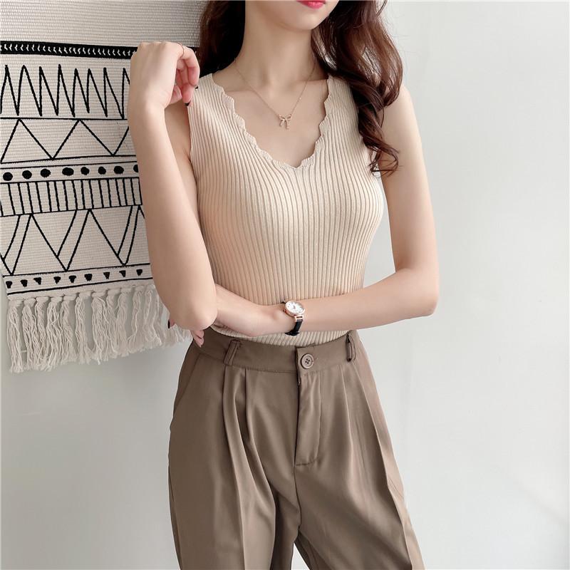 

Женские топы, свитер-свитер, жилет, топ без рукавов one size fits all абрикосовый