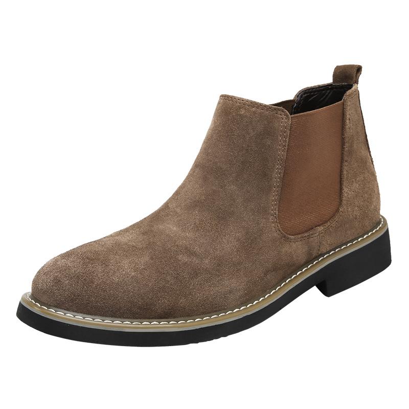 Fashion Fashion Men Elevator Shoes Chelsea Boots 6CM Invisible Inner Increase Shoes Men's Height Increasing Shoes New Leather Men Boots