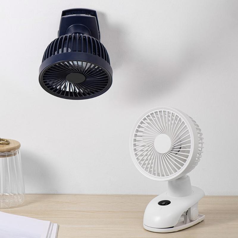 Rechargeable Clip on Fan Small Fan Portable 5000mAh Rechargeable 90 Oscillating 4 Speeds USB Desk Fan for Stroller