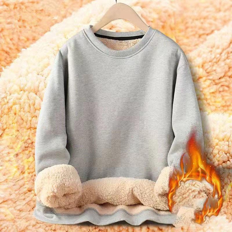 

Мужская осенне-зимняя толстовка с круглым вырезом на флисовой подкладке, повседневная куртка, простая однотонная, теплая защита от холода XS