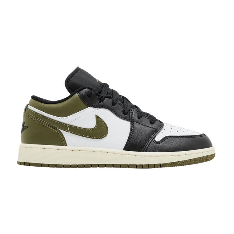 Jordan 1 Low Black Toe Medium Olive (GS) 35.5