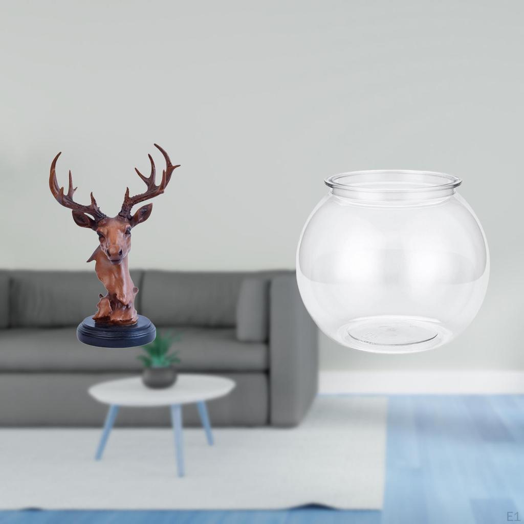 Deer Head Ornament Figurine Craft Animal Statue Resin Decorative Adornment for NightStand Desktop