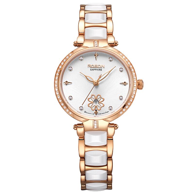ROSDN Ladies Flower Language Series Ceramic Quartz Watch