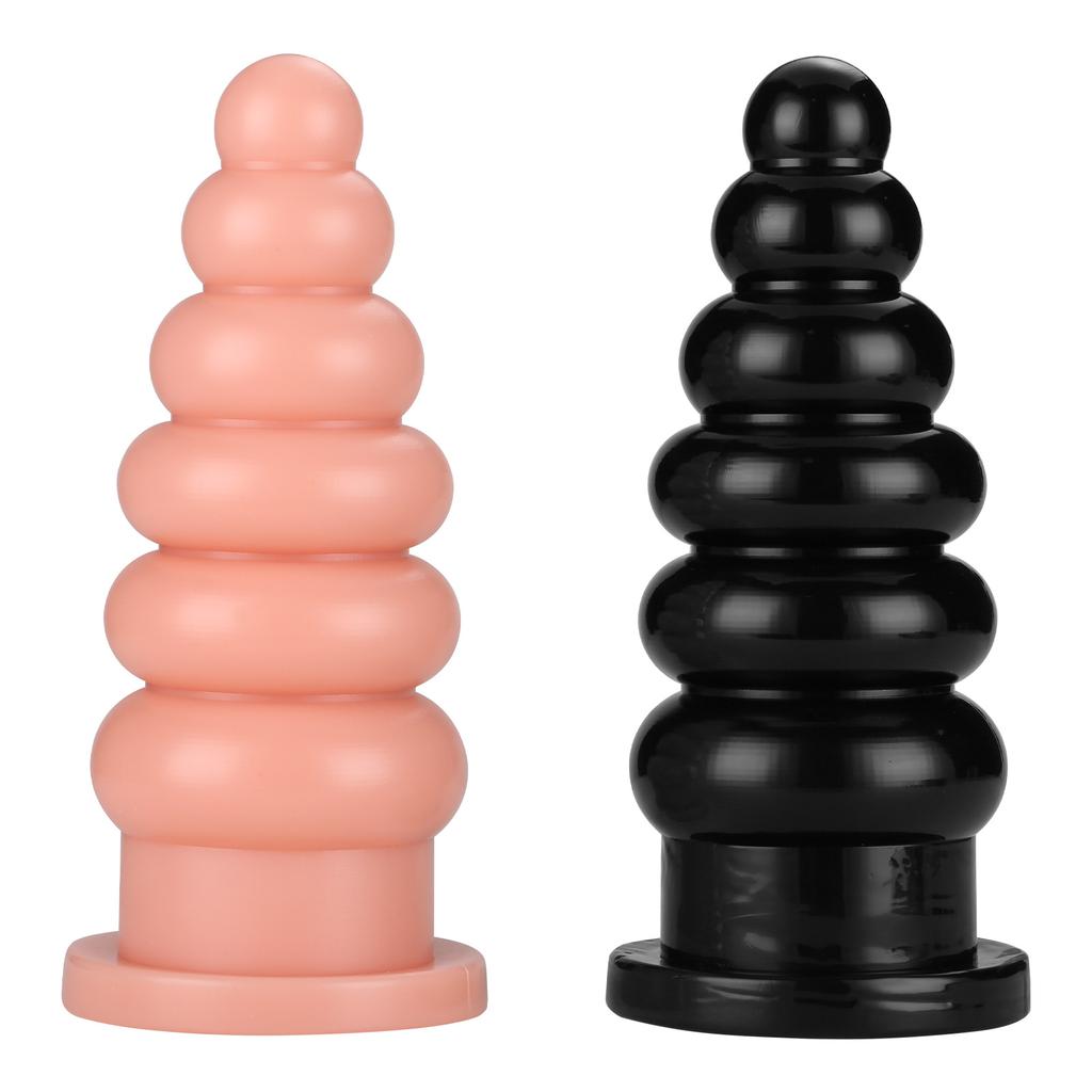 Duen Thick Large Pull Beads Butt Plug Men's and Women's Back Court Masturbation Device Suction Cup Butt Plug SM Anal Dilatation Device Adult Sex