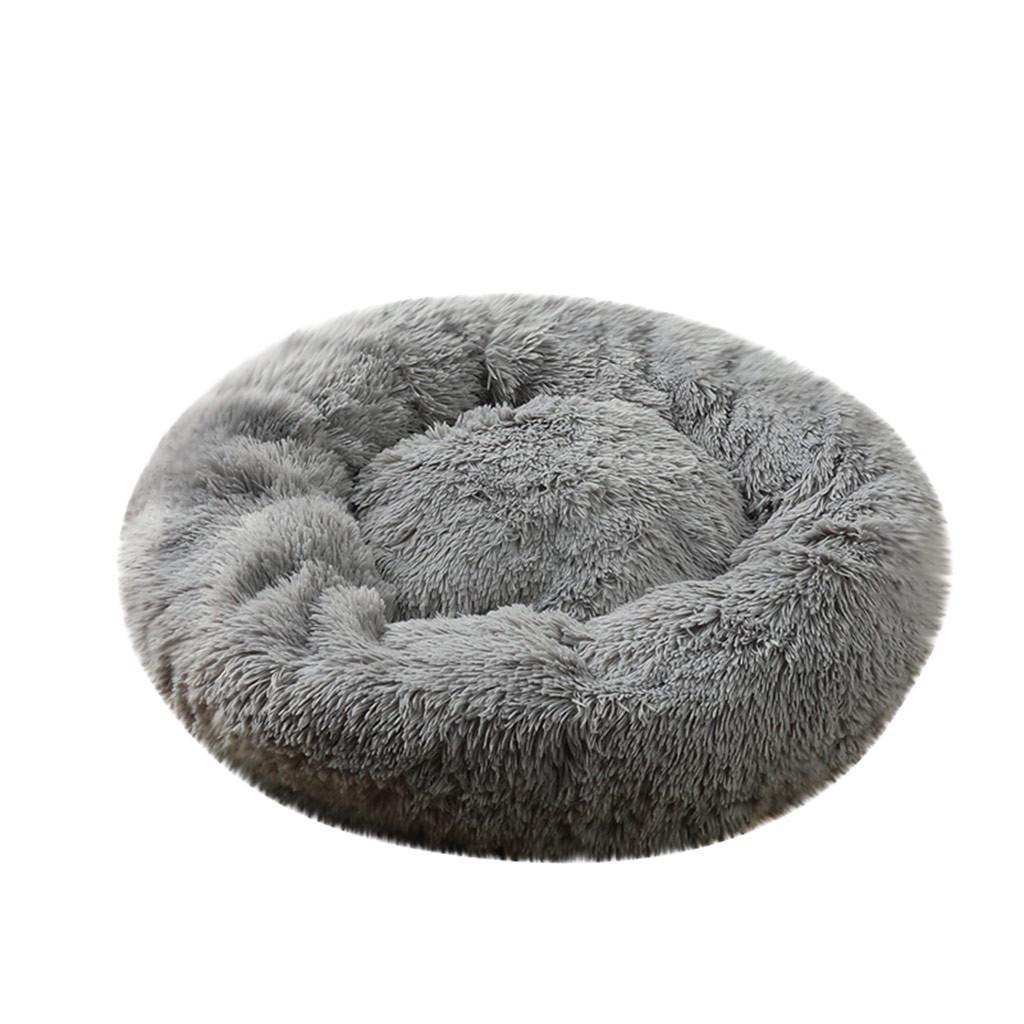 Dog Round Cat Winter Warm Sleeping Bag Long Plush Soft Pet Bed Calming Bed