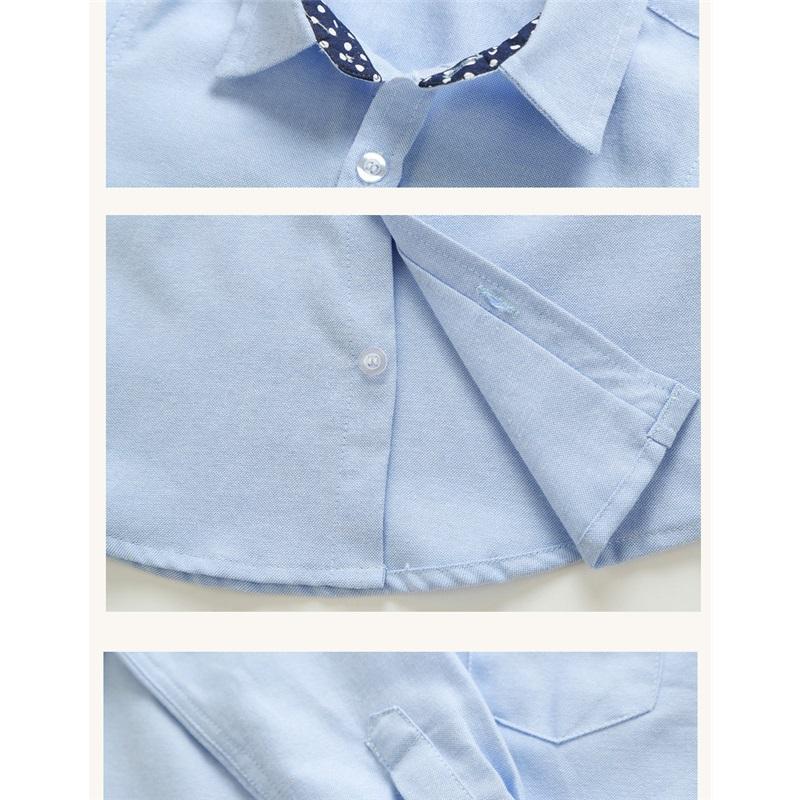 Boys Turn Down Collar Long Sleeve Shirt Casual Button Up Pocket Shirt For Little Boys Daily Outfit