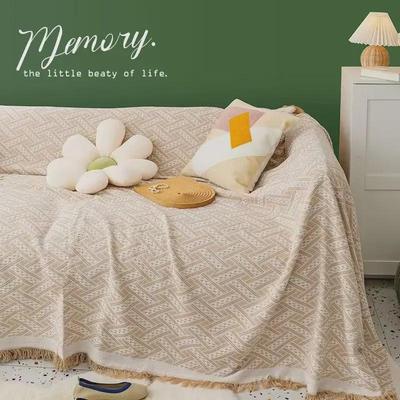 Nordic Full-Cover Sofa Blanket and Cushion Cover - All-Season Use