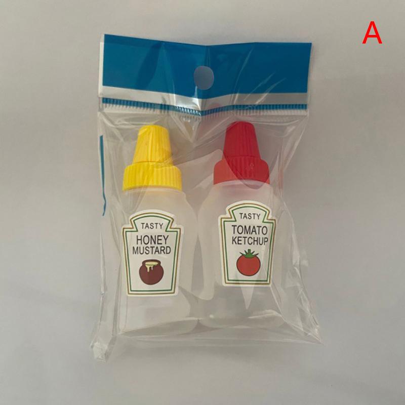 3Pcs/2Pcs Mini Seasoning Sauce Bottle Portable Tomato Ketchup Bottle Salad Dressing Container For Bento Lunch Box Kitchen Jars