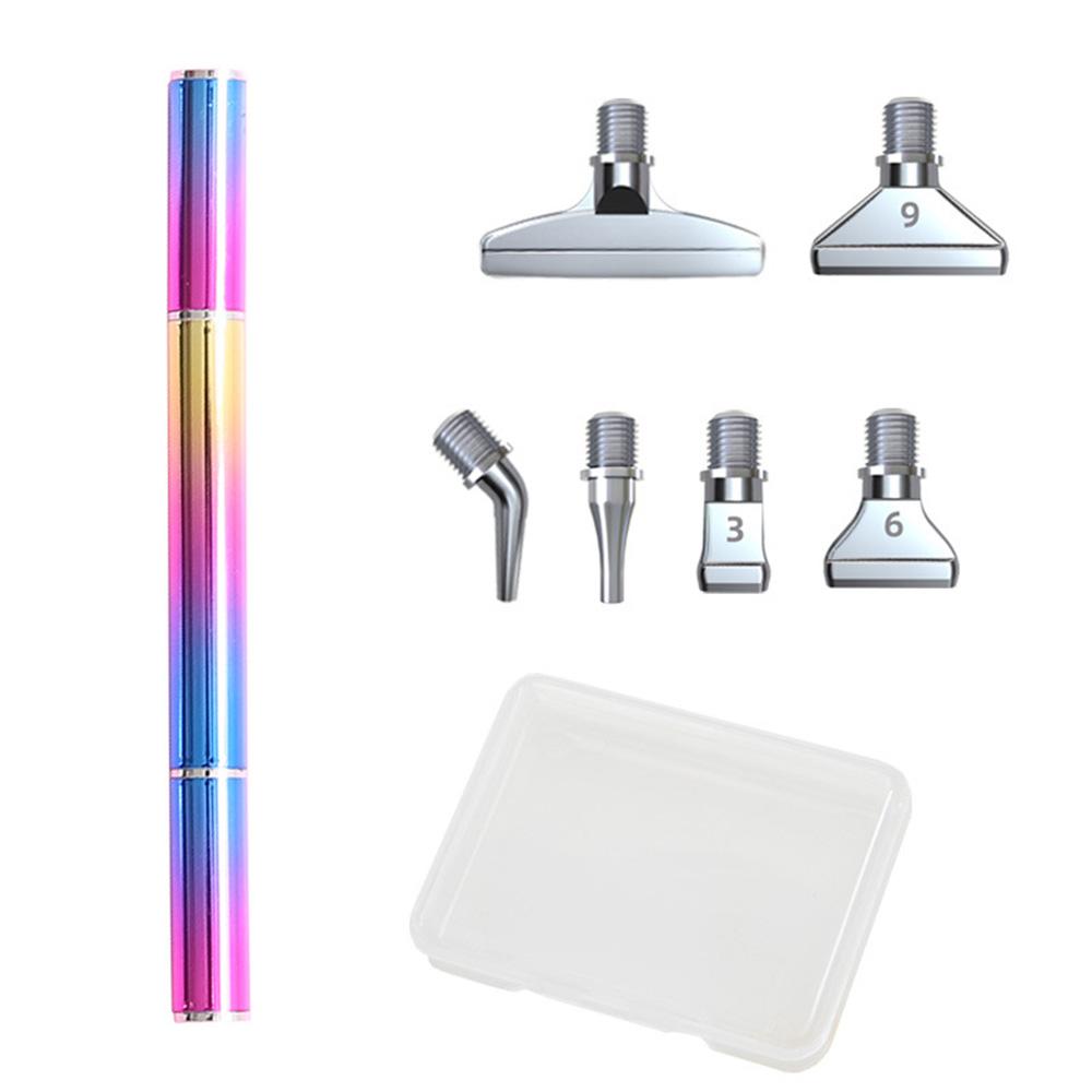 

Double-headed Aluminum Alloy Diamond Painting Tool Dot Drill Pen Kits With 6pcs Metal Pen Head Set Diamond Embroidery Accessory