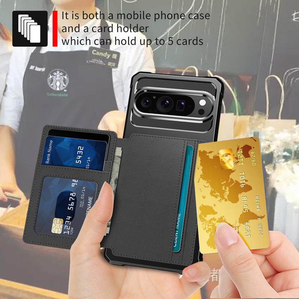 For Google Pixel 10/Pixel 10 Pro Case with Card Holder PU Leather + TPU Phone Back Cover